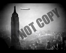 1936 The Hindenburg Floating Past the Empire State Building New York 8x10 Photo picture