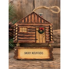 Vintage Smoky Mountains Log Cabin Ornament picture