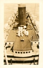 Steamship Top Deck Real Photo Antique Postcard RPPC Excellent Condition picture
