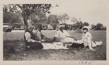Los Angeles CA Park Picnic Vintage Cars Scene 1935 - Original Photo picture