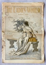 Antique 1903 The Ladies World Magazine August 1903 Beulah Lobrison Cover Art Ads picture