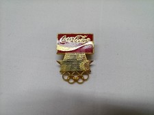 Vintage Coca-Cola Olympics Pin Stars & Rings Coke Dated 1980 & 1982 picture