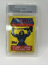 1984 Topps Masters Of The Universe Skeletor Wax Pack Unopened Encapsulated picture