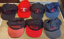 Lot Of 7 Coca-Cola Strapback Hats Vintage 80s 90s Rope Embroidered picture