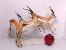 RARE As Is Hutschenreuther Selb Group Of Gazelles Statue Art Deco, G. Granget picture