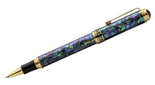 Xezo Maestro Rollerball Pen, Abalone Sea Shell. 18K Gold Plated. Handmade, LE picture