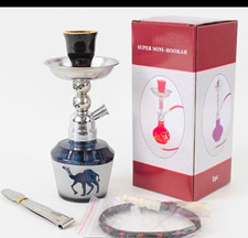 Super Mini Hookah Complete Set with Camel Design Base, Hose, Tongs & Accessories picture