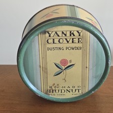 Vintage Richard Hudnut Yanky Clover Dusting Powder Tin EMPTY Spring Floral Decor picture