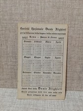 barber calendar 1927 NATIONAL SOCIETY DANTE ALIGHIERI ROME  picture