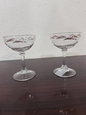 Vintage Homer Laughlin Champagne Coupe Prairie Gold Wheat And Floral Motif 1950s picture