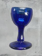 Cobalt Blue Glass Eyewash Cup, 8-Panels, Pedestal Hexagon Stem, Disc Base picture