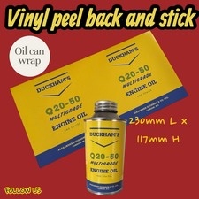Duckhams Q20-50 Engine Oil Can Wrap Vintage Vinyl Sticker / Decal jug pourer uk picture