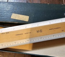 Vintage K&E Keuffel & Esser Paragon 1376P-19 Scale Ruler 16'' Germany with Case picture