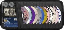 Car CD Case Holder Sun Visor Organizer for 12 CDs DVDs Mesh Pocket Black picture