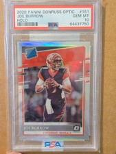2020 DONRUSS OPTIC HOLO JOE BURROW #151 GRADED ROOKIE PSA 10 GEM MINT picture