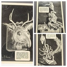 3 novelty postcards fantastical taxidermy sculptures by E.W. Ritter picture