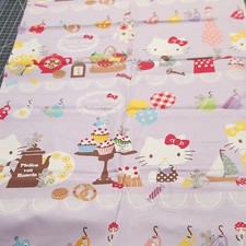 BT Yard  Sanrio Hello Kitty Lavender cupcakes tea pots Mice 100% cotton fabric picture