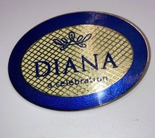 Rare Princess Diana A Celebration Exhibition Volunteer Enamel Gold Tone Brooch picture