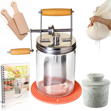 Dazey Butter Churn - Hand Crank Butter Churner- Manual Butter Maker- Beech Wood picture
