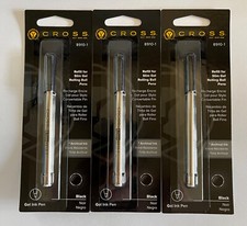 3 Pieces Cross Gel Roller Pen Refill in Black Ink, 0.7 mm. One Per Card (8910-1) picture
