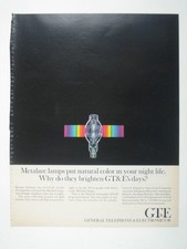 Metalarc Lamps GT&E Vintage Ad 1960s Telephone Electronics Rainbow Graphic Print picture