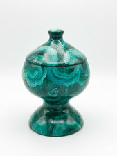Vintage Empire Revival Faux Malachite Hand Painted Small Table Article Urn picture