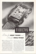 Hamilton Vintage 1938 Print Ad Bentley Watch 14K Gold Strap picture