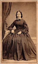 NEW YORK Watkins Well-Dressed Young Woman Antique CDV Photo picture