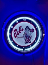 Bob's Big Boy Restaurant Diner Kitchen Neon Style LED Clock Advertising Sign picture