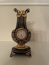 Vintage 1988 Lyre Harp Porcelain Mantel Clock Franklin Mint Collection -Untested picture