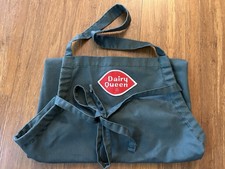 Vintage Dairy Queen Green Apron w/ Embroidered Logo Patch picture