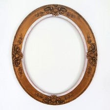 Antique Victorian Baroque Rococo Revival Gold Gilt Oval Wood Art Frame 16 x 20 picture