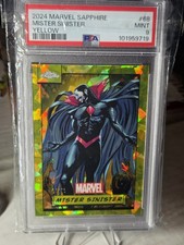 2024 Topps Chrome Marvel Sapphire - Mister Sinister #68 - Yellow /75 PSA 9 picture