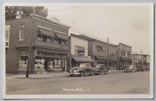 Algonac Michigan Downtown Street View Stores Cars Coke 1946 Postcard RPPC 2237 picture