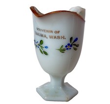 YAKIMA WA WASHINGTON Antique DEPRESSION MILK WHITE Glass Souvenir GRAVY CREAMER picture