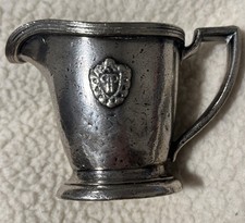 Vintage The Plaza Hotel NYC Silver Soldered Creamer Mug 3oz Antique  picture