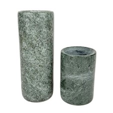 Vintage Green Marble Candlestick Holder Set - 5