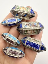 Antique Jingtai Blue Cloisonné Loose Bead Cham Lot picture