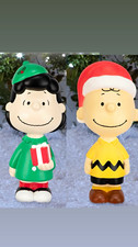 Peanuts Gang Peanuts Lucy & Charlie Brown Plastic Figurine Holiday Decor picture
