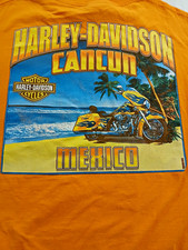 Harley-Davidson Cancun Mexico Orange T-Shirt Men's Size 3XL Motorcycle Biker picture