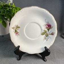 Rosemarie Japan One Mossrose 5.5” Saucer Scalloped Gold Edge Replacement picture