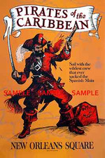 1967 Disney Pirates of the Caribbean Attraction Poster 11 x 17 Fantasy picture