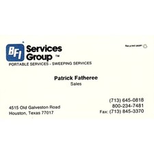 Patrick Fatheree BFI Services Group Houston Vintage Business Card SC9-B2 picture