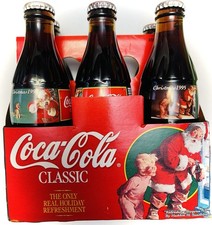 Vintage Coca-Cola Classic Christmas 1995 Edition 6-pack, 8 oz Sealed Bottles  picture