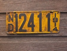 1914 North Dakota License Plate picture