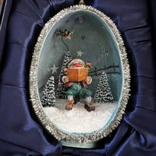 Vintage Silvestri Figments by Bobbi T Lighted Christmas Santa Egg Diorama Resin picture