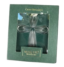 Vintage Waterford Marquis Crystal Clear Cross Ornament 108749 2003 picture