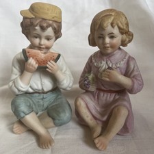 Vintage TII Girl & Boy figurines with Watermelon & Grapes 70-80s picture