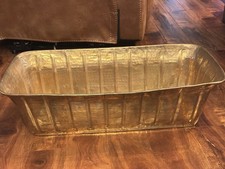Vintage UMA Solid Brass Hammered Planter Jardinière – 29” Large picture