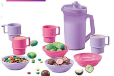 Tupperware Kids Party Set Mini Play Toy Pitcher w/ Tumblers Pastel Color New picture